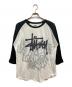 stussy（ステューシー）の古着「ラグランTシャツ」｜ブラック×ホワイト