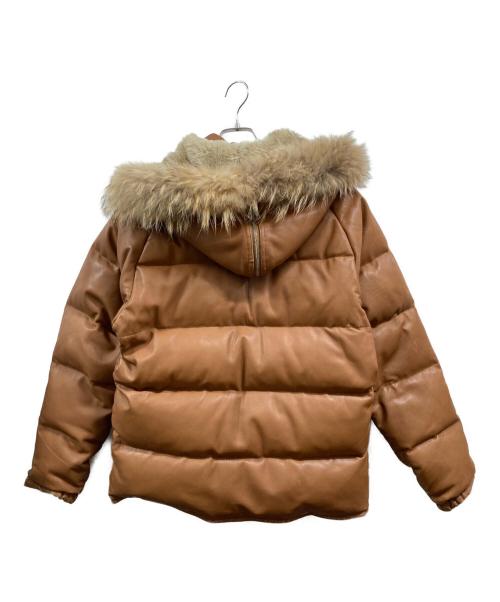 A BATHING APE（アベイシングエイプ）A BATHING APE (アベイシングエイプ) レザーダウンジャケット ブラウン サイズ:Sの古着・服飾アイテム