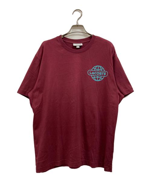 LACOSTE（ラコステ）LACOSTE (ラコステ) グラデーションネームロゴバックプリントTシャツ ワインレッド サイズ:5の古着・服飾アイテム