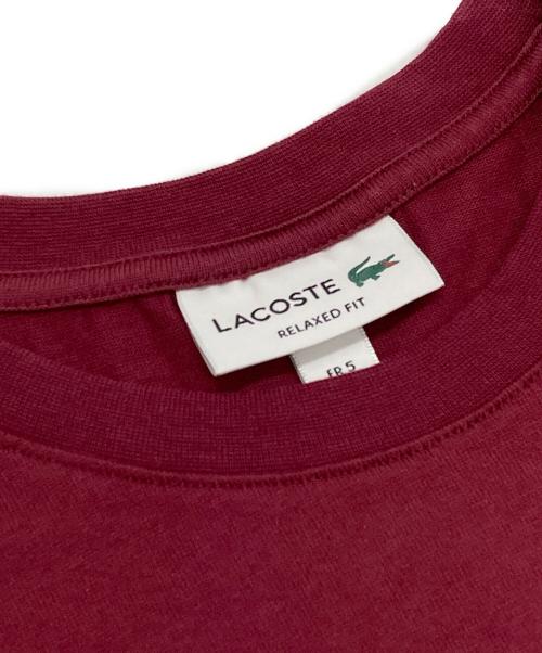 LACOSTE（ラコステ）LACOSTE (ラコステ) グラデーションネームロゴバックプリントTシャツ ワインレッド サイズ:5の古着・服飾アイテム