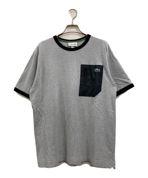 LACOSTE（ラコステ）LACOSTE (ラコステ) アウトドアジップポケット鹿の子地半袖Tシャツ グレー サイズ:5の古着・服飾アイテム