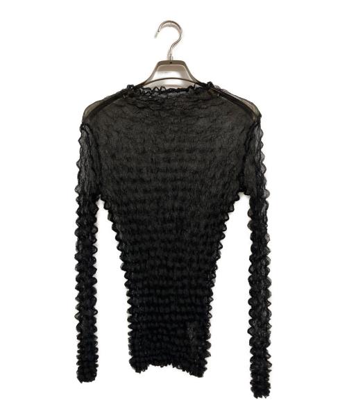 Ameri（アメリ）AMERI (アメリ) SHEER POPCORN TOP ブラック サイズ:Freeの古着・服飾アイテム