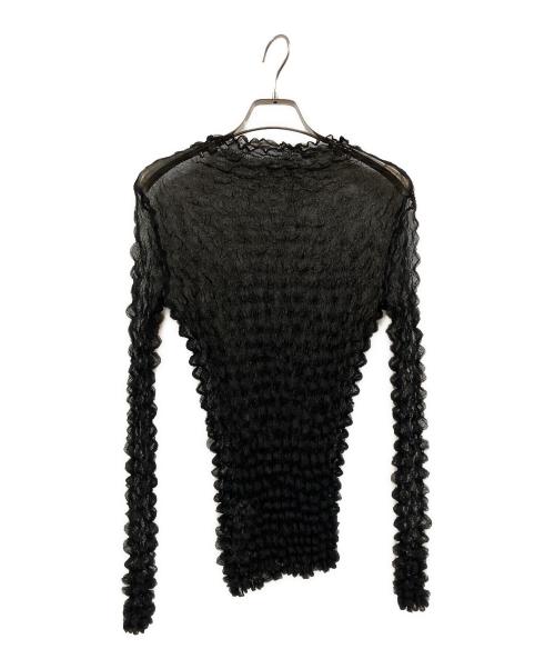 Ameri（アメリ）AMERI (アメリ) SHEER POPCORN TOP ブラック サイズ:Freeの古着・服飾アイテム