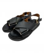 MARNIマルニ）の古着「FUSSBET CRISCROSS SANDAL」｜ブラック