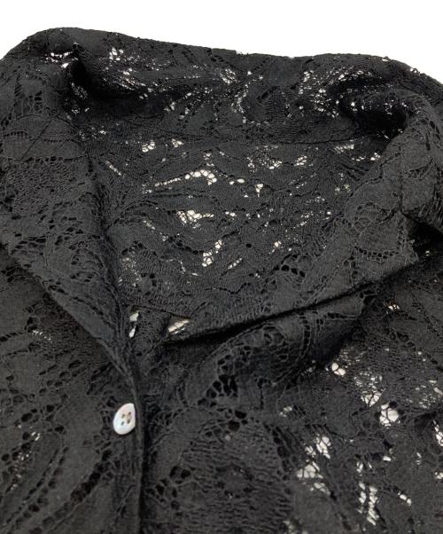 Noble（ノーブル）Noble (ノーブル) ボタニカルレースオープンカラーシャツ ブラック サイズ:Freeの古着・服飾アイテム