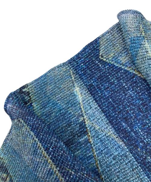 me ISSEY MIYAKE（ミーイッセイ ミヤケ）me ISSEY MIYAKE (ミーイッセイ ミヤケ) デニム転写プリーツカーディガン ブルー サイズ:Freeの古着・服飾アイテム