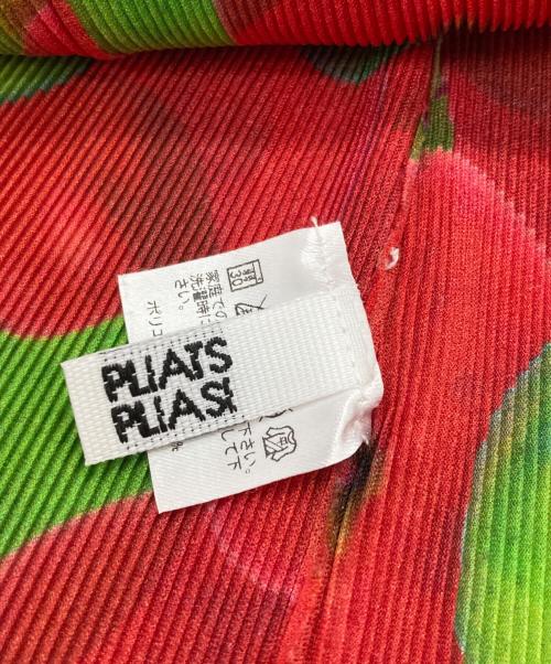 PLEATS PLEASE（プリーツプリーズ）PLEATS PLEASE (プリーツプリーズ) プリーツブラウス レッド×グリーン サイズ:3の古着・服飾アイテム