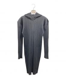 PLEATS PLEASE（プリーツプリーズ）の古着「ロングプリーツパーカー」｜ブラック