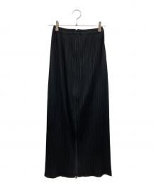 PLEATS PLEASE（プリーツプリーズ）の古着「フロントジッププリーツスカート」｜ブラック