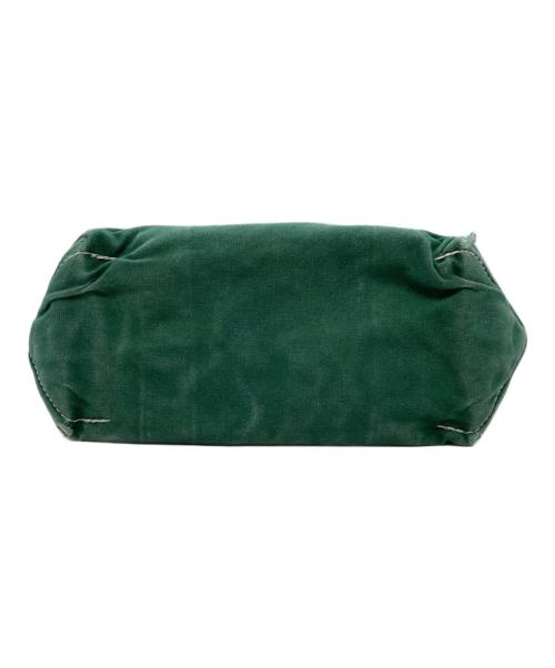 L.L.Bean（エルエルビーン）L.L.Bean (エルエルビーン) REMI RELIEF (レミレリーフ) ダメージ加工ミニトートバッグ アイボリー×グリーンの古着・服飾アイテム