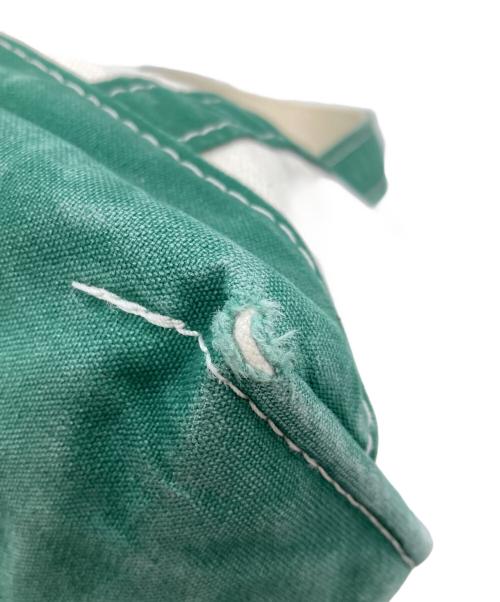 L.L.Bean（エルエルビーン）L.L.Bean (エルエルビーン) REMI RELIEF (レミレリーフ) ダメージ加工ミニトートバッグ アイボリー×グリーンの古着・服飾アイテム