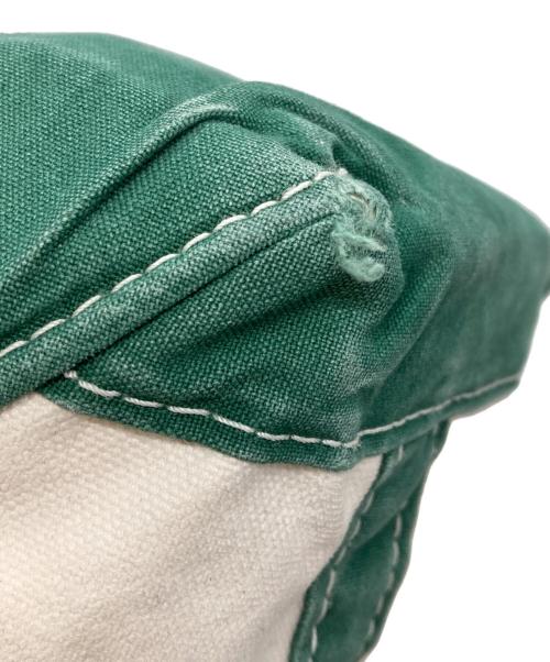 L.L.Bean（エルエルビーン）L.L.Bean (エルエルビーン) REMI RELIEF (レミレリーフ) ダメージ加工ミニトートバッグ アイボリー×グリーンの古着・服飾アイテム