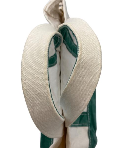 L.L.Bean（エルエルビーン）L.L.Bean (エルエルビーン) REMI RELIEF (レミレリーフ) ダメージ加工ミニトートバッグ アイボリー×グリーンの古着・服飾アイテム