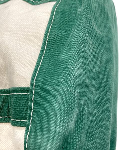 L.L.Bean（エルエルビーン）L.L.Bean (エルエルビーン) REMI RELIEF (レミレリーフ) ダメージ加工ミニトートバッグ アイボリー×グリーンの古着・服飾アイテム