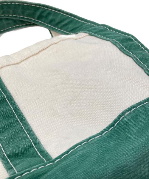 L.L.Bean（エルエルビーン）L.L.Bean (エルエルビーン) REMI RELIEF (レミレリーフ) ダメージ加工ミニトートバッグ アイボリー×グリーンの古着・服飾アイテム
