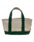 L.L.Bean (エルエルビーン) REMI RELIEF (レミレリーフ) ダメージ加工ミニトートバッグ アイボリー×グリーン：7000円