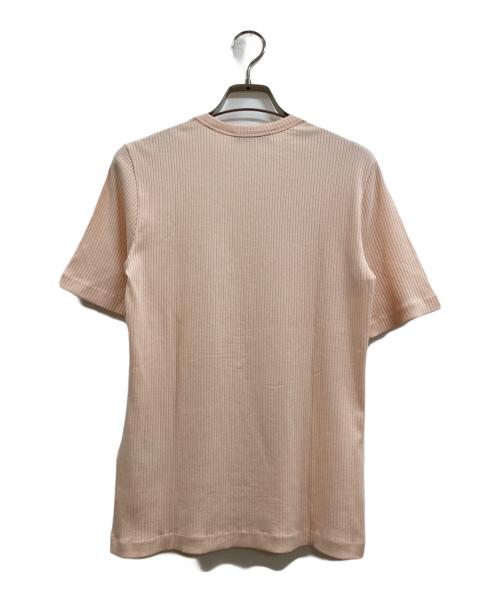 maison kitsune（メゾンキツネ）maison kitsune (メゾンキツネ) ベイビー フォックス リブ フィット Tシャツ ピンク サイズ:Mの古着・服飾アイテム