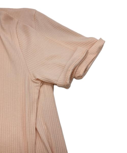 maison kitsune（メゾンキツネ）maison kitsune (メゾンキツネ) ベイビー フォックス リブ フィット Tシャツ ピンク サイズ:Mの古着・服飾アイテム