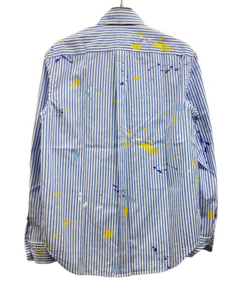 POLO RALPH LAUREN（ポロ・ラルフローレン）POLO RALPH LAUREN (ポロ・ラルフローレン) ペイント加工ロゴ刺繍シャツ ブルー サイズ:Sの古着・服飾アイテム