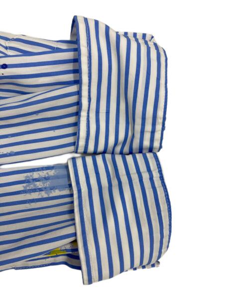 POLO RALPH LAUREN（ポロ・ラルフローレン）POLO RALPH LAUREN (ポロ・ラルフローレン) ペイント加工ロゴ刺繍シャツ ブルー サイズ:Sの古着・服飾アイテム