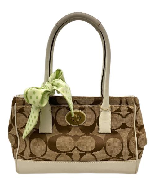 COACH（コーチ）COACH (コーチ) ハンドバッグ ベージュの古着・服飾アイテム