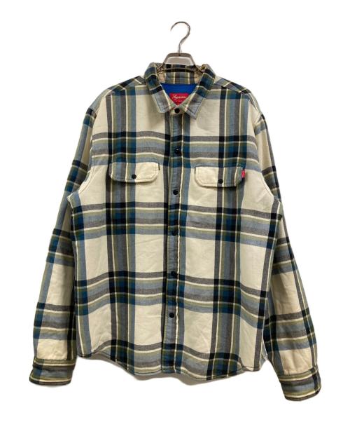 SUPREME（シュプリーム）Supreme (シュプリーム) Pil Linend Plaid Flannel Shirt ベージュ サイズ:Lの古着・服飾アイテム