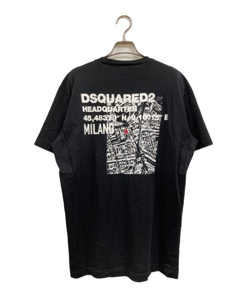 DSQUARED2（ディースクエアード）DSQUARED2 (ディースクエアード) プリントTシャツ ブラック サイズ:Lの古着・服飾アイテム