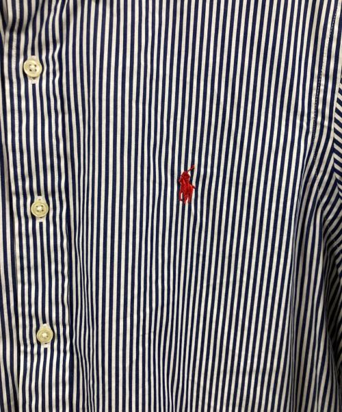 RALPH LAUREN（ラルフローレン）RALPH LAUREN (ラルフローレン) 長袖ストライプシャツ ネイビー×ホワイト サイズ:Mの古着・服飾アイテム