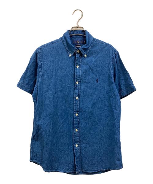 RALPH LAUREN（ラルフローレン）RALPH LAUREN (ラルフローレン) シアサッカーシャツ ネイビー サイズ:Mの古着・服飾アイテム