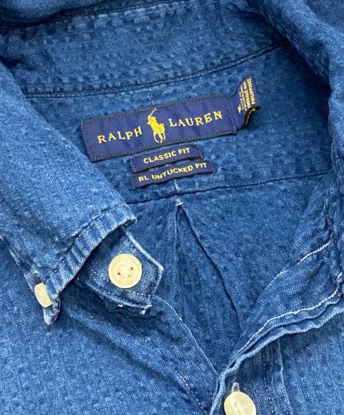 RALPH LAUREN（ラルフローレン）RALPH LAUREN (ラルフローレン) シアサッカーシャツ ネイビー サイズ:Mの古着・服飾アイテム