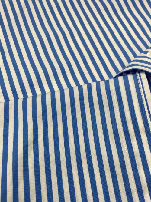 RALPH LAUREN（ラルフローレン）RALPH LAUREN (ラルフローレン) 半袖ストライプシャツ ブルー×ホワイト サイズ:Ｍの古着・服飾アイテム