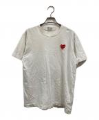 PLAY COMME des GARCONSプレイコムデギャルソン）の古着「ハートワッペンTシャツ」｜ホワイト