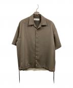 CULLNIクルニ）の古着「Dry Stretch Twill Drawstring Open Coller Short Sleeve Jaket」｜ベージュ