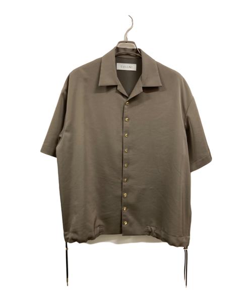 CULLNI（クルニ）CULLNI (クルニ) Dry Stretch Twill Drawstring Open Coller Short Sleeve Jaket ベージュ サイズ:2の古着・服飾アイテム