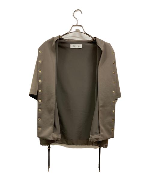 CULLNI（クルニ）CULLNI (クルニ) Dry Stretch Twill Drawstring Open Coller Short Sleeve Jaket ベージュ サイズ:2の古着・服飾アイテム