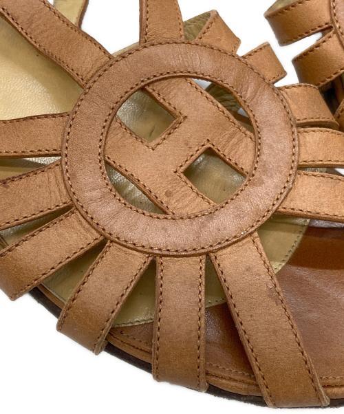HERMES（エルメス）HERMES (エルメス) グラディエーターサンダル ブラウン サイズ:35の古着・服飾アイテム
