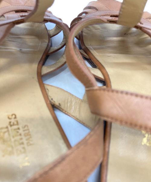 HERMES（エルメス）HERMES (エルメス) グラディエーターサンダル ブラウン サイズ:35の古着・服飾アイテム