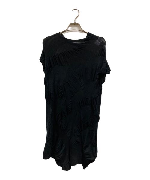 YOHJI YAMAMOTO（ヨウジヤマモト）YOHJI YAMAMOTO (ヨウジヤマモト) Knit WG Gather French Slv Po ブラック サイズ:2の古着・服飾アイテム