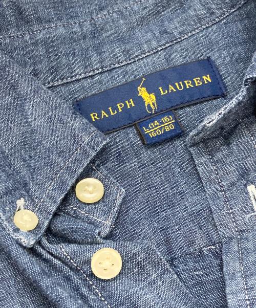 POLO RALPH LAUREN（ポロ・ラルフローレン）POLO RALPH LAUREN (ポロ・ラルフローレン) デニムボタンダウンシャツ ブルー サイズ:Ⅼの古着・服飾アイテム