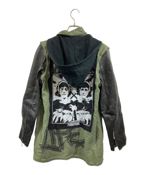 HIRO（ヒロ）HIRO (ヒロ) 切替ジャケット ブラック×グリーン サイズ:Ｍの古着・服飾アイテム