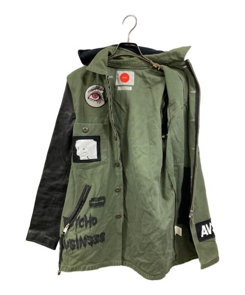 HIRO（ヒロ）HIRO (ヒロ) 切替ジャケット ブラック×グリーン サイズ:Ｍの古着・服飾アイテム