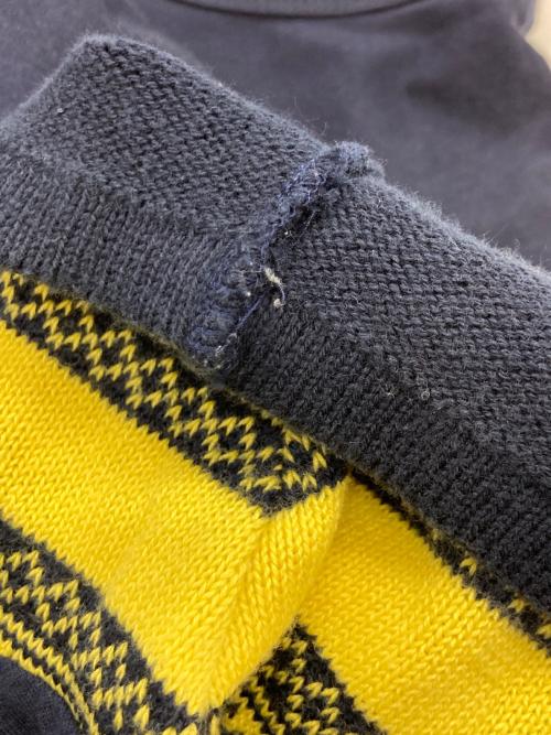 MIHARA YASUHIRO（ミハラヤスヒロ）MIHARA YASUHIRO (ミハラヤスヒロ) 切替カットソー ネイビー サイズ:48の古着・服飾アイテム