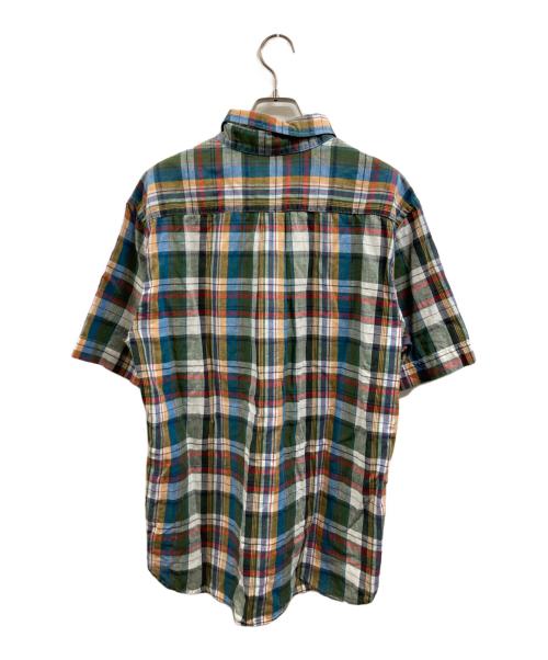 BONCOURA（ボンクラ）BONCOURA (ボンクラ) コットンリネンシャツ グリーン×レッド サイズ:38の古着・服飾アイテム