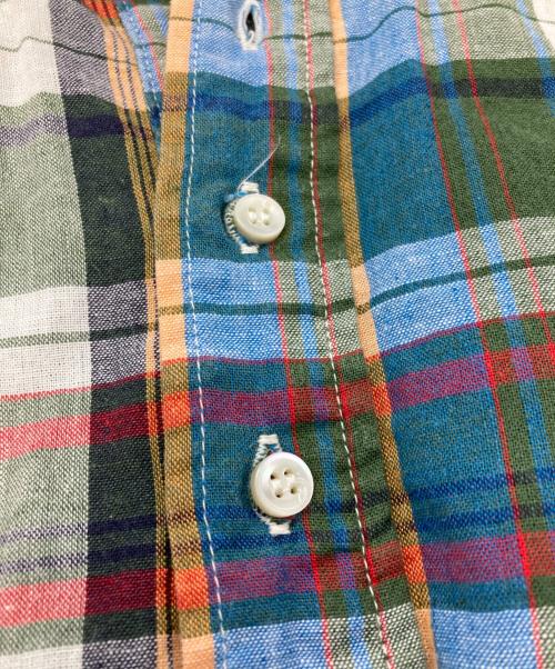 BONCOURA（ボンクラ）BONCOURA (ボンクラ) コットンリネンシャツ グリーン×レッド サイズ:38の古着・服飾アイテム