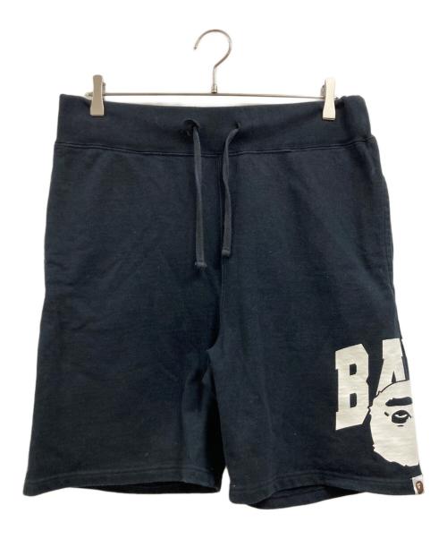A BATHING APE（アベイシングエイプ）A BATHING APE (アベイシングエイプ) スウェットハーフパンツ ブラック サイズ:Lの古着・服飾アイテム