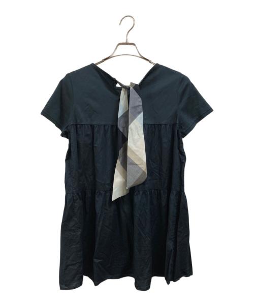 BLUE LABEL CRESTBRIDGE（ブルーレーベルクレストブリッジ）BLUE LABEL CRESTBRIDGE (ブルーレーベルクレストブリッジ) ブラウス ネイビー サイズ:Ｍの古着・服飾アイテム