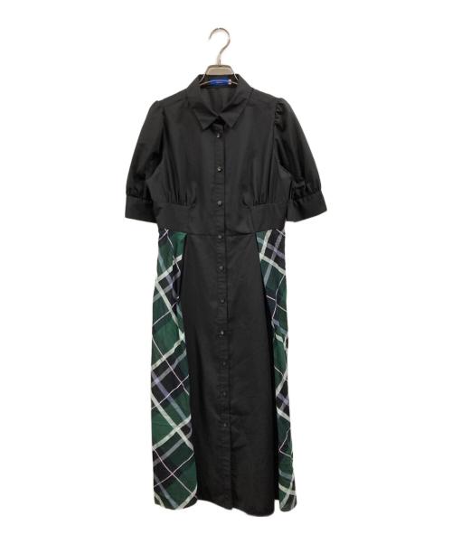 BLUE LABEL CRESTBRIDGE（ブルーレーベルクレストブリッジ）BLUE LABEL CRESTBRIDGE (ブルーレーベルクレストブリッジ) シャツワンピース ブラック サイズ:Ｍの古着・服飾アイテム