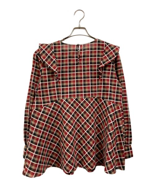 BLUE LABEL CRESTBRIDGE（ブルーレーベルクレストブリッジ）BLUE LABEL CRESTBRIDGE (ブルーレーベルクレストブリッジ) チェックブラウス レッド サイズ:Ｍの古着・服飾アイテム
