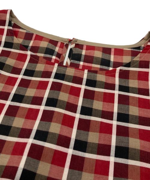 BLUE LABEL CRESTBRIDGE（ブルーレーベルクレストブリッジ）BLUE LABEL CRESTBRIDGE (ブルーレーベルクレストブリッジ) チェックブラウス レッド サイズ:Ｍの古着・服飾アイテム