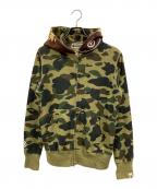 A BATHING APEアベイシングエイプ）の古着「ABC CAMO 2ND APE FULL ZIP HOODIE」｜ブラウン